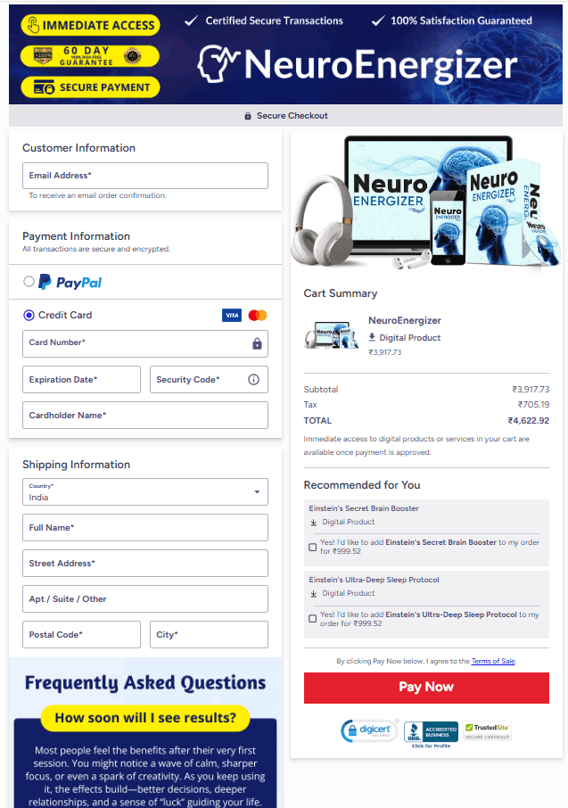 Neuro Energizer-checkout-page